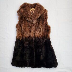 NWOT Brown Ombre Faux Fur Long Vest